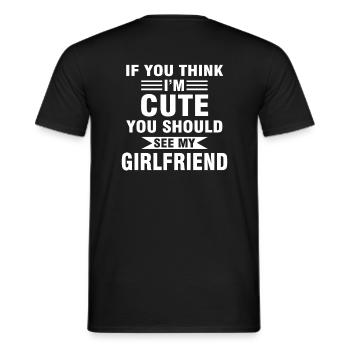 Hübsche Freundin Geschenkidee - Männer T-Shirt - Schwarz - Hinten - AI Model Male 178 light (178cm)