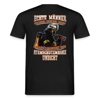 Feuerwehr - Bart - Männer T-Shirt - Schwarz - Hinten - AI Model Male 178 light (178cm)