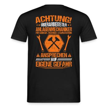 Anlagenmechaniker/Sanitär/Klempner/Klima/Geschenk - Männer T-Shirt - Schwarz - Hinten - AI Model Male 178 light (178cm)