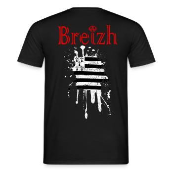 Drapeau Breton - T-shirt homme - noir - Dos - AI Model Male 178 light (178cm)