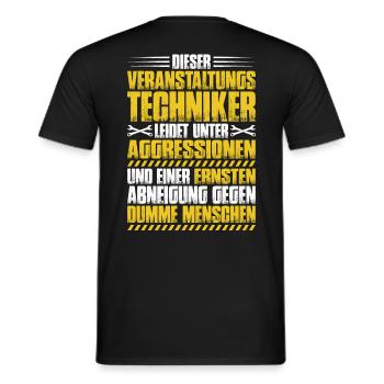 Veranstaltungstechniker Event Technician - Männer T-Shirt - Schwarz - Hinten - AI Model Male 178 light (178cm)
