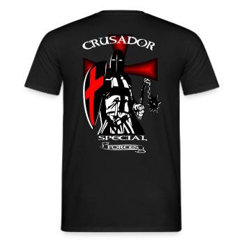 Knight Crusader Medieval Warrior - Men's T-Shirt - black - Back - AI Model Male 178 light (178cm)