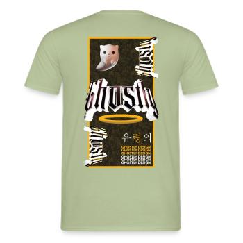 Ghostly Three - Men's T-Shirt - sage - Back - AI Model Male 178 light (178cm)