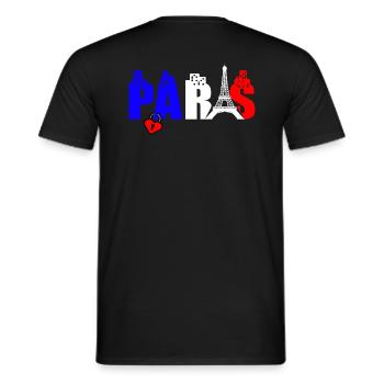 Paris Frankreich cava? Eifelturm - Männer T-Shirt - Schwarz - Hinten - AI Model Male 178 light (178cm)