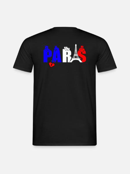 Paris Frankreich cava? Eifelturm - Männer T-Shirt - Schwarz