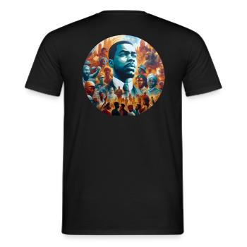 Widerstandsfähigkeit im Afro-Stil - Männer T-Shirt - Schwarz - Hinten - AI Model Male 178 light (178cm)