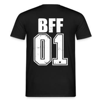 BFF 01 Nr. 1 King Best Friends Freunde Nummer - Männer T-Shirt - Schwarz - Hinten - AI Model Male 178 light (178cm)