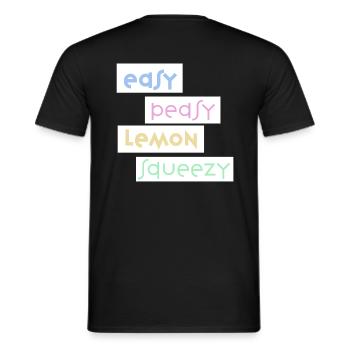 easy peasy - Men's T-Shirt - black - Back - AI Model Male 178 light (178cm)