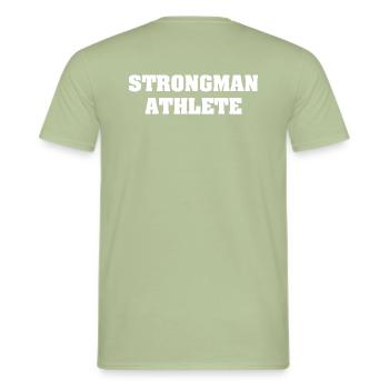 STRONGMAN ATHLET - Männer T-Shirt - Sage - Hinten - AI Model Male 178 light (178cm)