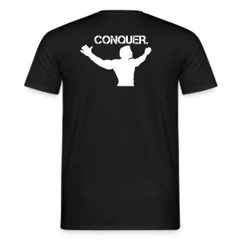 Conquérir. Conception de musculation - T-shirt homme - noir - Dos - AI Model Male 178 light (178cm)