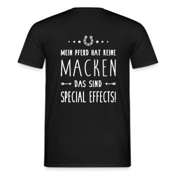 Mein Pferd hat keine Macken - Sind Special Effects - Männer T-Shirt - Schwarz - Hinten - AI Model Male 178 light (178cm)