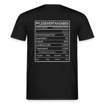 Pflegepersonal - Pflegewertangaben - Männer T-Shirt - Schwarz - Hinten - AI Model Male 178 light (178cm)