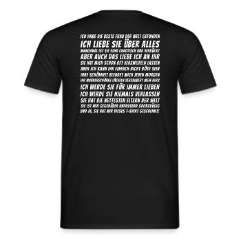 Ehefrau Geschenk Ehemann - Männer T-Shirt - Schwarz - Hinten - AI Model Male 178 light (178cm)