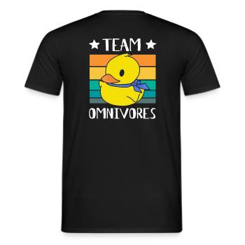 Équipe Omnivores - Canards jaunes - T-shirt homme - noir - Dos - AI Model Male 178 light (178cm)