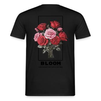 Bloom Bouquet of Roses - Vintage Floral Design - Men's T-Shirt - black - Back - AI Model Male 178 light (178cm)