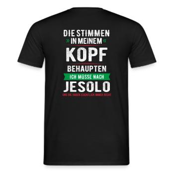 JESOLO STIMMEN IM KOPF ITALIEN URLAUB GESCHENK - Männer T-Shirt - Schwarz - Hinten - AI Model Male 178 light (178cm)