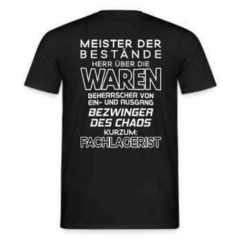 Fachlagerist/Lager/Handelsfachpacker/Lagerarbeiter - Männer T-Shirt - Schwarz - Hinten - AI Model Male 178 light (178cm)