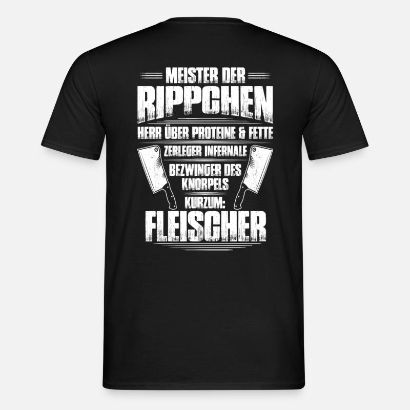 Fleisch Metzger Schlachter Fleischerei Geschenk - Männer T-Shirt - Schwarz