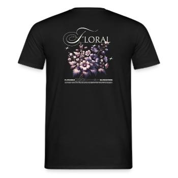 Floral floral design elegant - Men's T-Shirt - black - Back - AI Model Male 178 light (178cm)