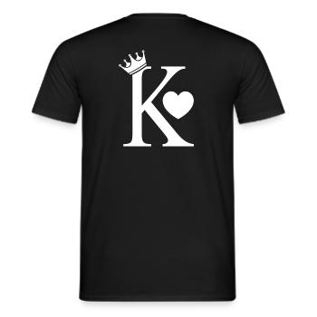 HERZ KÖNIG KING KARTE LIEBE VALENTINSTAG GESCHENK - Männer T-Shirt - Schwarz - Hinten - AI Model Male 178 light (178cm)