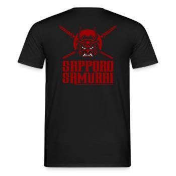 Sapporo Samurai White Eyes - Männer T-Shirt - Schwarz - Hinten - AI Model Male 178 light (178cm)