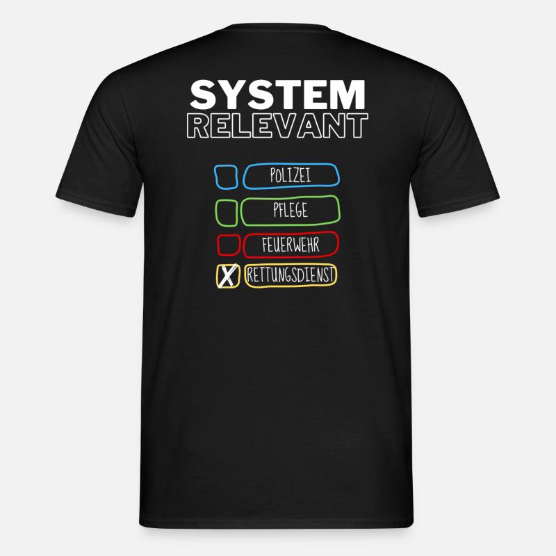 Systemrelevant | Rettungsdienst - Männer T-Shirt - Schwarz