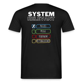 Systemrelevant | Polizei - Männer T-Shirt - Schwarz - Hinten - AI Model Male 178 light (178cm)