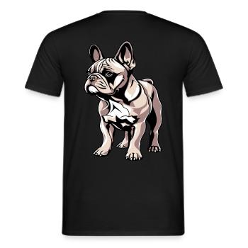 French bulldog süsser hund mit pfoten - Männer T-Shirt - Schwarz - Hinten - AI Model Male 178 light (178cm)