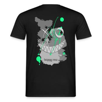 sourire heureux moi vert éclaboussures de couleur - T-shirt homme - noir - Dos - AI Model Male 178 light (178cm)