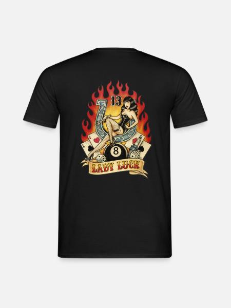 LADY LUCK TATTOO - Men's T-Shirt - black