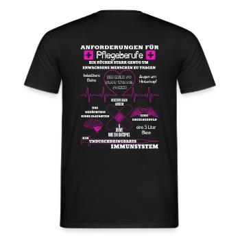 Anforderungen für Pflegeberufe - Männer T-Shirt - Schwarz - Hinten - AI Model Male 178 light (178cm)