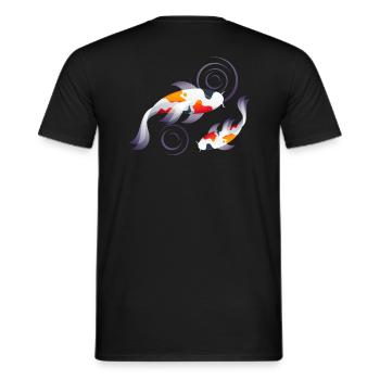 Koi carp pond - Men's T-Shirt - black - Back - AI Model Male 178 light (178cm)
