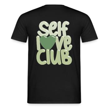 self love club. - Männer T-Shirt - Schwarz - Hinten - AI Model Male 178 light (178cm)