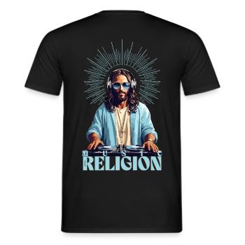 Music - Men's T-Shirt - black - Back - AI Model Male 178 light (178cm)