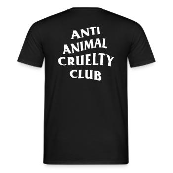 anti animal cruelty club - Men's T-Shirt - black - Back - AI Model Male 178 light (178cm)