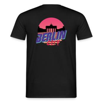Berlin x Miami Backprint - T-shirt homme - noir - Dos - AI Model Male 178 light (178cm)