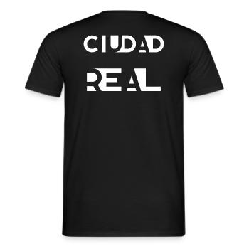 CIUDAD REAL – Castile-La Mancha – Spain - Men's T-Shirt - black - Back - AI Model Male 178 light (178cm)