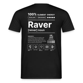 Raver-Lebensstil Weiß - Männer T-Shirt - Schwarz - Hinten - AI Model Male 178 light (178cm)
