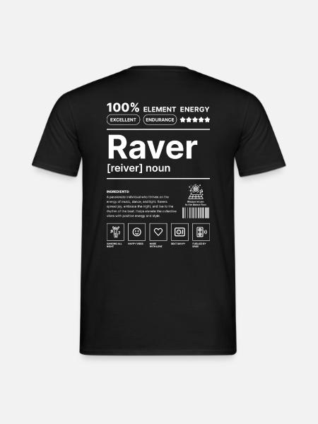 Raver Lifestyle White - Heren T-shirt - zwart
