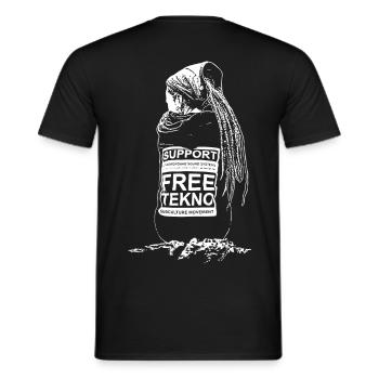 soutien freetekno - T-shirt homme - noir - Dos - AI Model Male 178 light (178cm)