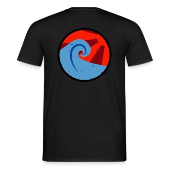 Vintage-Welle - Männer T-Shirt - Schwarz - Hinten - AI Model Male 178 light (178cm)