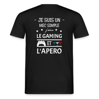 Humorvoller Apéro - Männer T-Shirt - Schwarz - Hinten - AI Model Male 178 light (178cm)