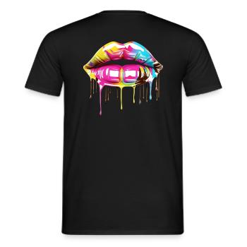Baiser de couleur - T-shirt homme - noir - Dos - AI Model Male 178 light (178cm)