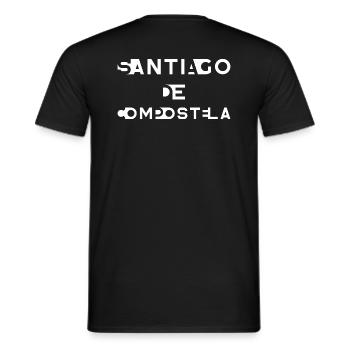 SAINT-JACQUES-DE-COMPOSTELLE – Galice – Espagne - T-shirt homme - noir - Dos - AI Model Male 178 light (178cm)