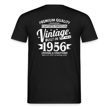 VINTAGE BUILT IN 1956 COOL 65. GEBURTSTAG GESCHENK - Männer T-Shirt - Schwarz - Hinten - AI Model Male 178 light (178cm)