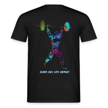 Jerk - Männer T-Shirt - Schwarz - Hinten - AI Model Male 178 light (178cm)