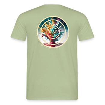 Logo Naked & Without Make-up - Men's T-Shirt - sage - Back - AI Model Male 178 light (178cm)