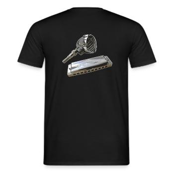 122frei_ton - Männer T-Shirt - Schwarz - Hinten - AI Model Male 178 light (178cm)