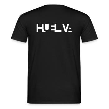 HUELVA – Andalusien – Spanien - Männer T-Shirt - Schwarz - Hinten - AI Model Male 178 light (178cm)
