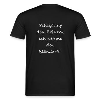 Scheiß auf den Prinzen ich nehme den Isländer - Männer T-Shirt - Schwarz - Hinten - AI Model Male 178 light (178cm)